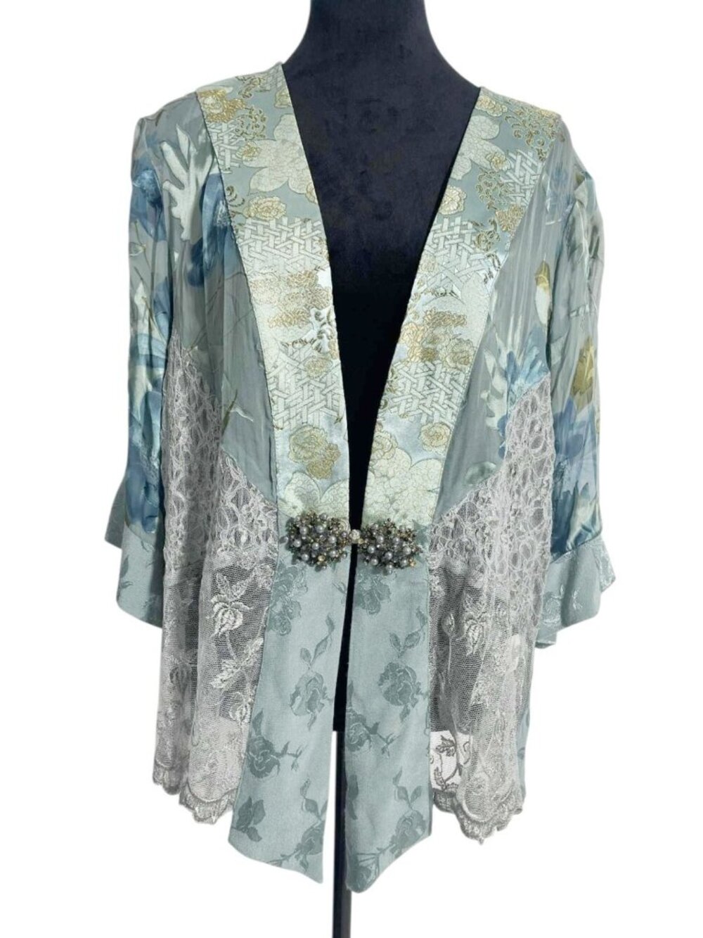 Spencer Alexis Size XL  Top Blouse Lagenlook Goth Romantic Jacket Lace